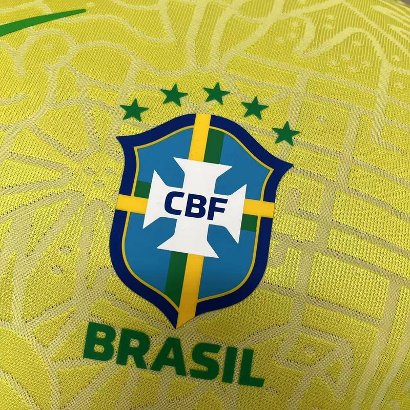 Brasilien Heimtrikot 24/25 Herren Spieler-Version Gelb