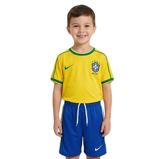 Brasilien Kinder-Set Heimtrikot 1998 Trikot und Shorts (Retro)