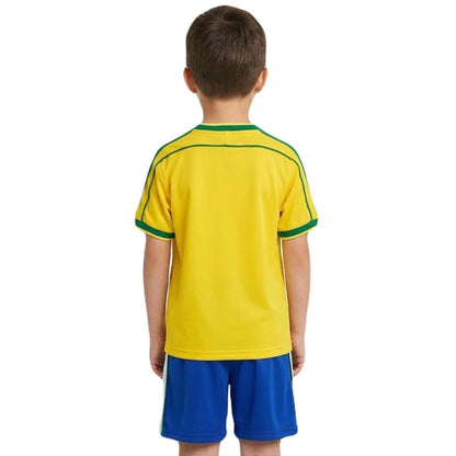 Brasilien Kinder-Set Heimtrikot 1998 Trikot und Shorts (Retro)