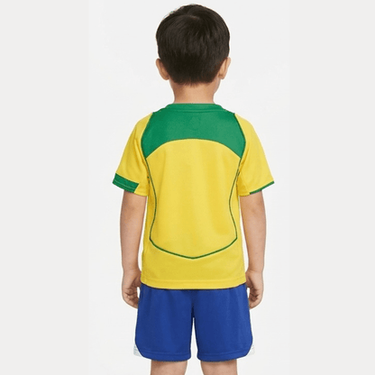 Brasilien Kinder-Set Heimtrikot 2004 Gelb und Blau (Retro)