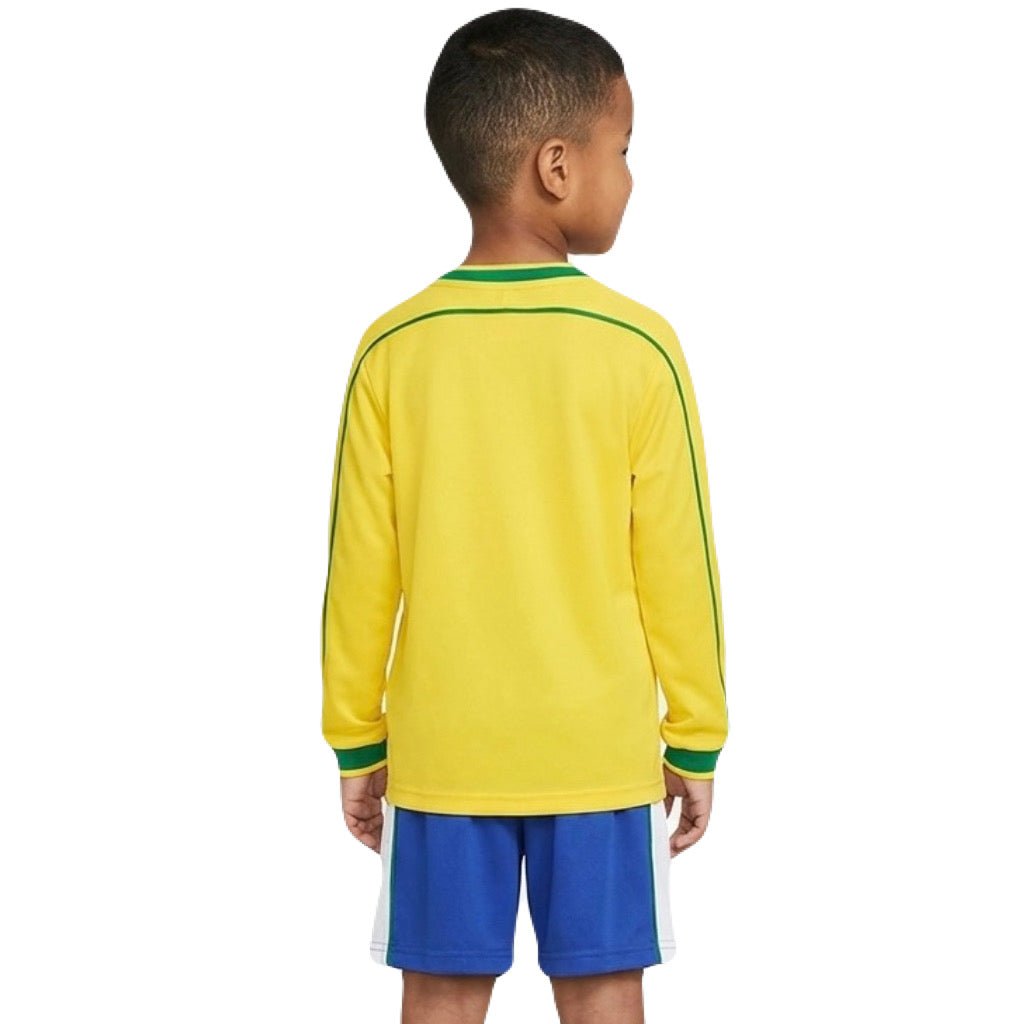 Brasilien Kinder-Set Heimtrikot Langarm 1998 Trikot und Shorts (Retro)