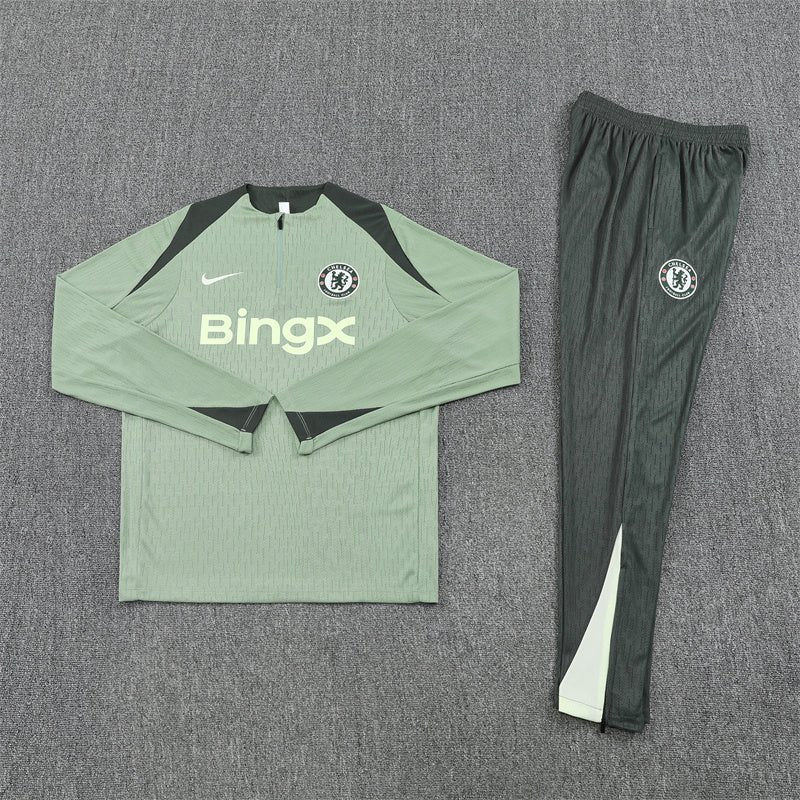 Chelsea Trainingsanzug 25/26 Herren Jacke und Hose Hellgrau