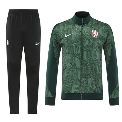 Chelsea Trainingsanzug 25/26 Jacke Grün und Hose Schwarz Herren