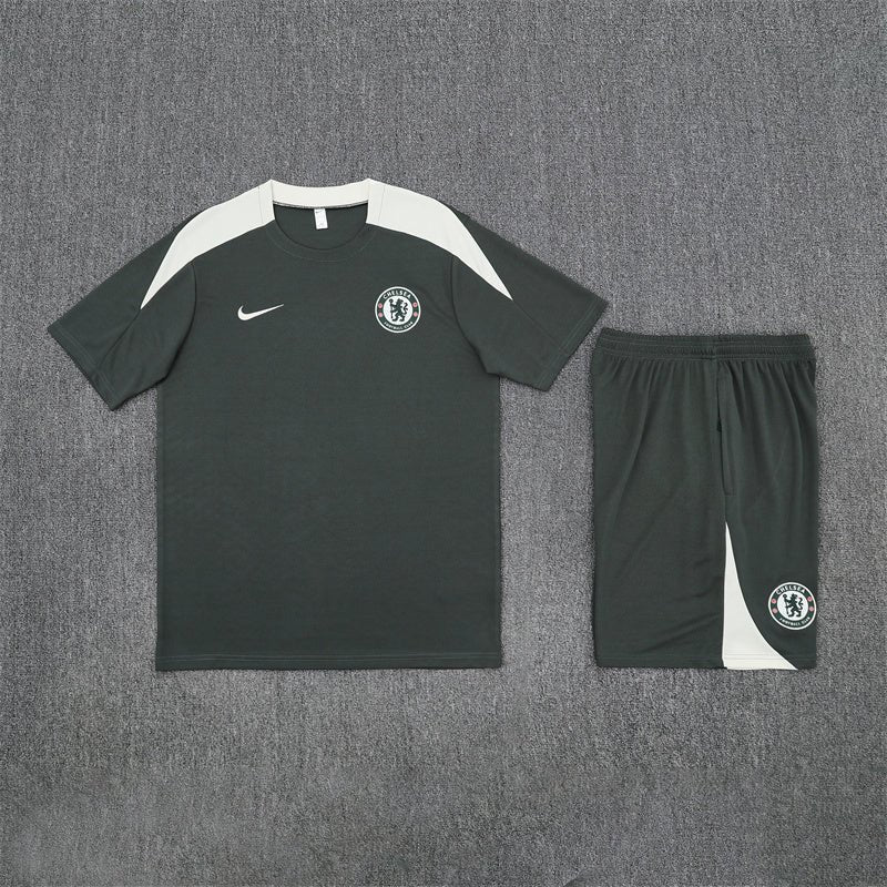 Chelsea Trainingsset 25/26 Trikot und Shorts Schwarz