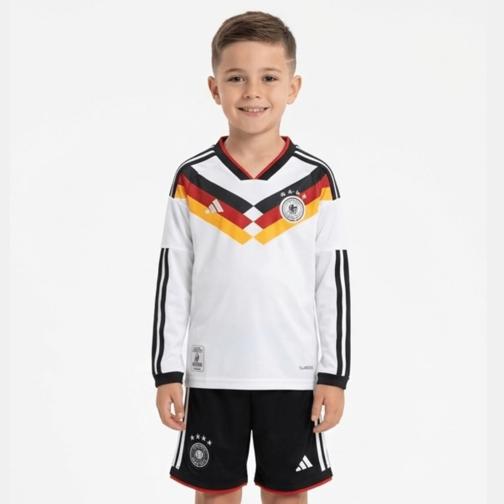 Kinder-set Deutschland Langarm Heimtrikot 26/27 Trikot und Shorts