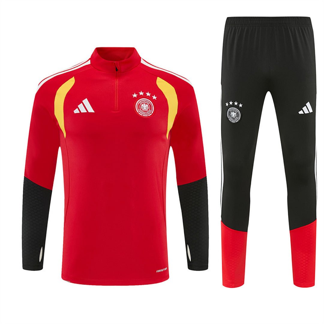 Deutschland Trainingsanzug 26/27 Herren Jacke Rot und Hose Schwarz