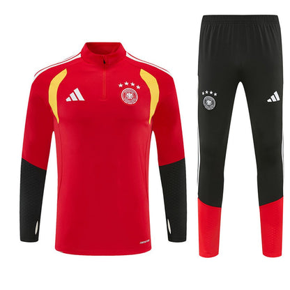 Deutschland Trainingsanzug 26/27 Herren Jacke Rot und Hose Schwarz
