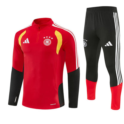 Deutschland Trainingsanzug 26/27 Herren Jacke Rot und Hose Schwarz