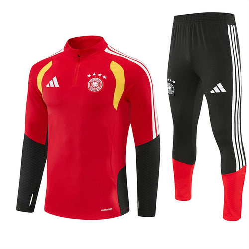 Deutschland Trainingsanzug 26/27 Herren Jacke Rot und Hose Schwarz