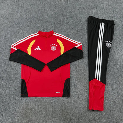 Deutschland Trainingsanzug 26/27 Herren Jacke Rot und Hose Schwarz