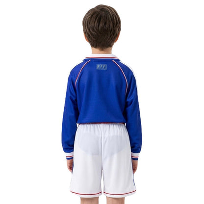 Frankreich Kinder-Set Heimtrikot Langarm 1998 Trikot und Shorts (Retro)
