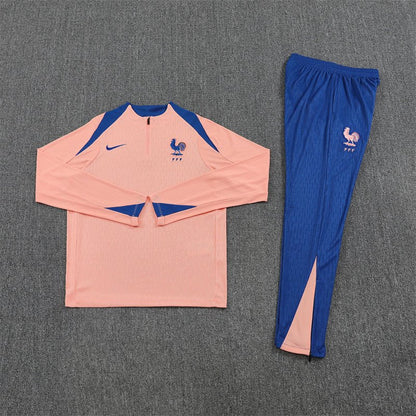 Frankreich Trainingsanzug 25/26 Herren Jacke Salm und Hose Blau
