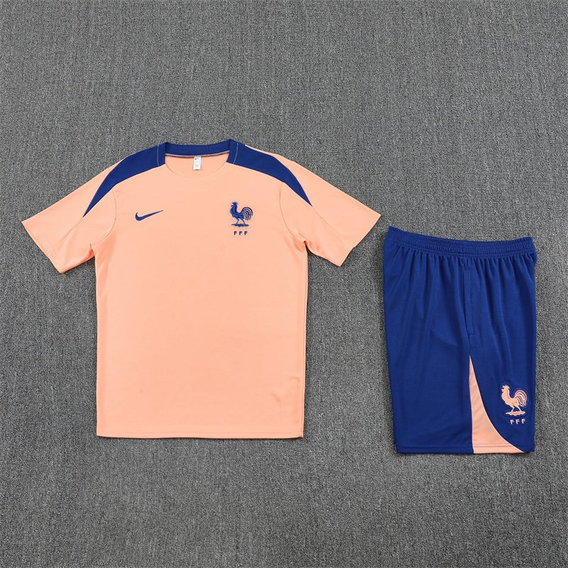 Frankreich Trainingsset 25/26 Trikot Salm und Shorts Blau