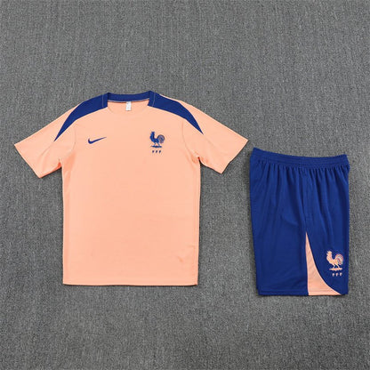Frankreich Trainingsset 25/26 Trikot Salm und Shorts Blau