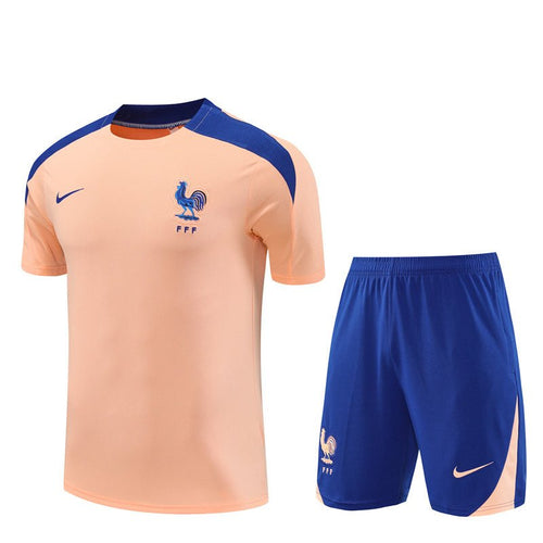 Frankreich Trainingsset 25/26 Trikot Salm und Shorts Blau