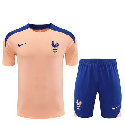 Frankreich Trainingsset 25/26 Trikot Salm und Shorts Blau