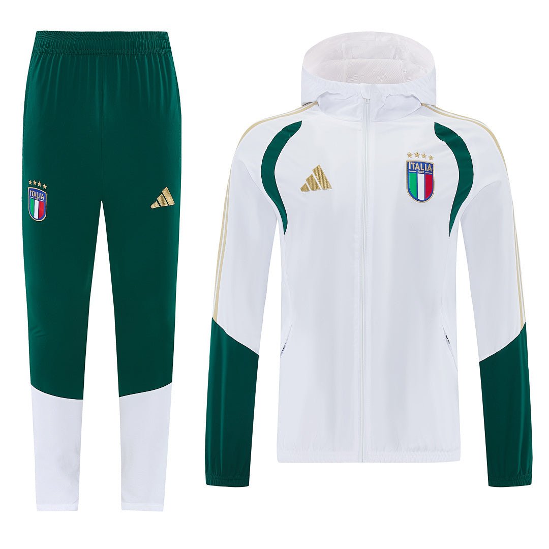 Italien Trainingsanzug 26/27 Jacke Weiß und Hose Grün Herren