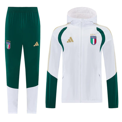 Italien Trainingsanzug 26/27 Jacke Weiß und Hose Grün Herren