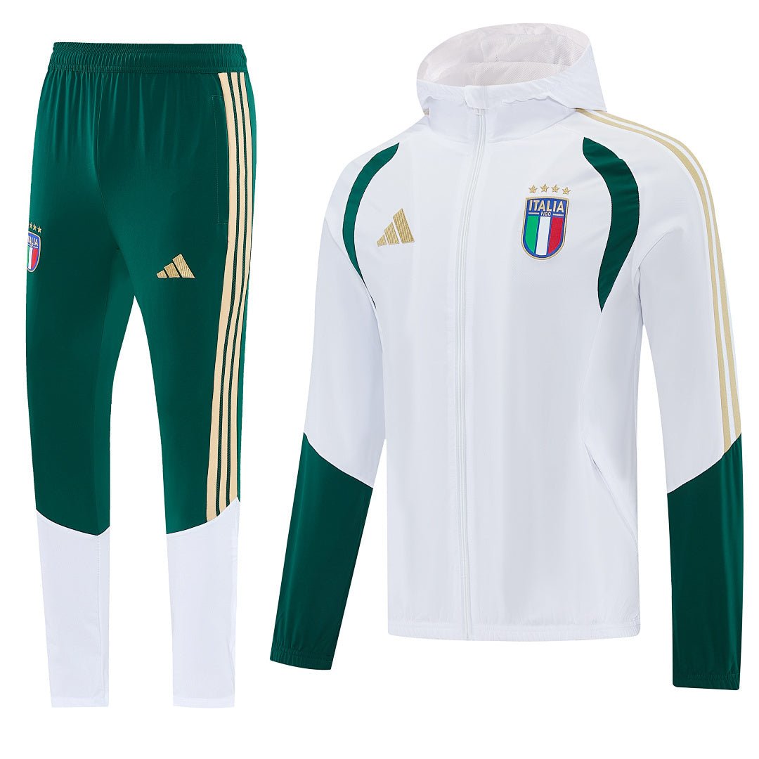 Italien Trainingsanzug 26/27 Jacke Weiß und Hose Grün Herren