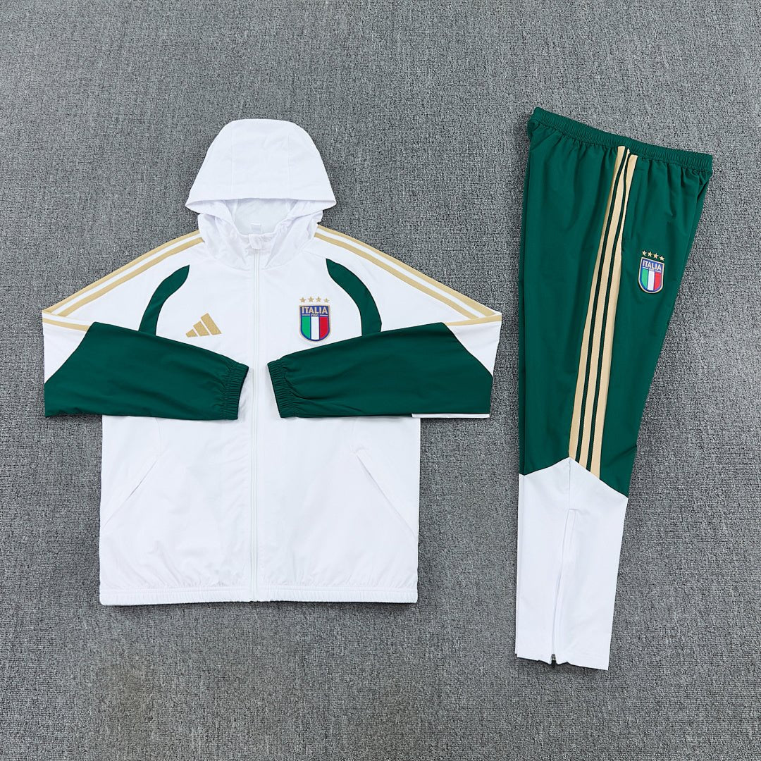 Italien Trainingsanzug 26/27 Jacke Weiß und Hose Grün Herren