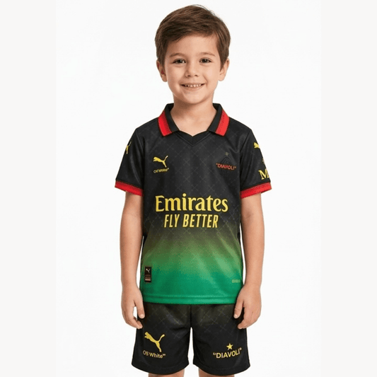 Kinder-Set AC Milan x Off-White 25/26 Trikot und Shorts