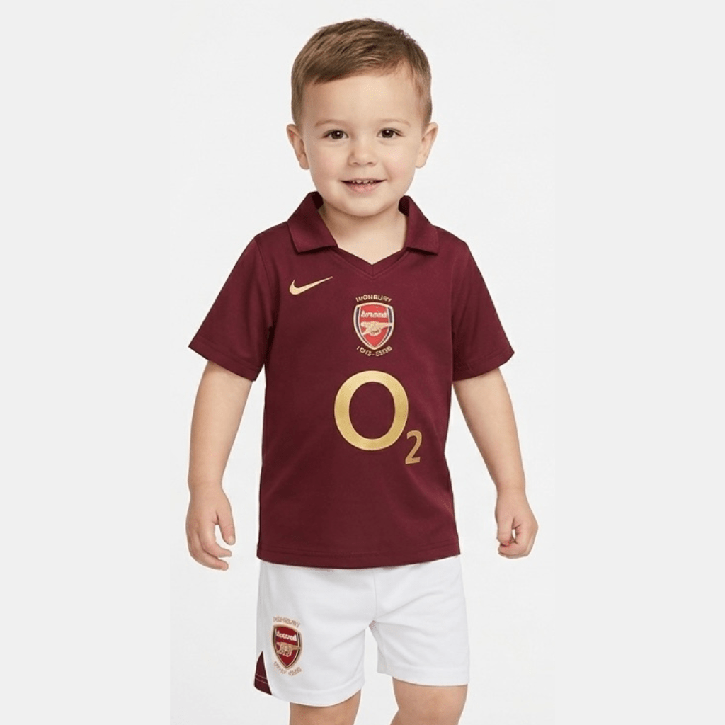 Kinder-Set Arsenal I 05/06 Bordeaux und Weiß (Retro)