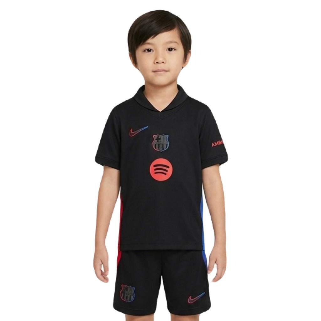 Kinder-Set Barcelona Auswärtstrikot 24/25 Schwarz