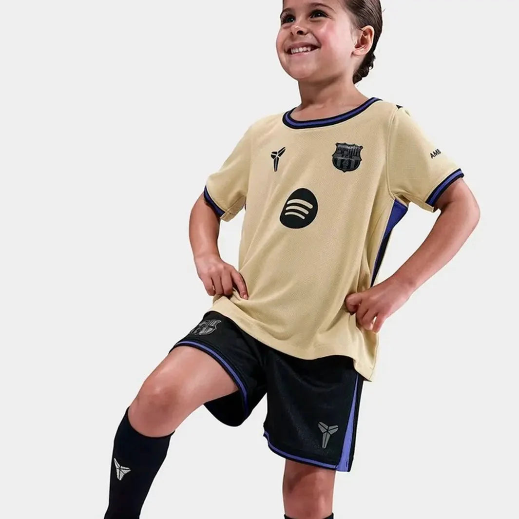 Kinder-Set Barcelona Auswärtstrikot 25/26 Schwarz