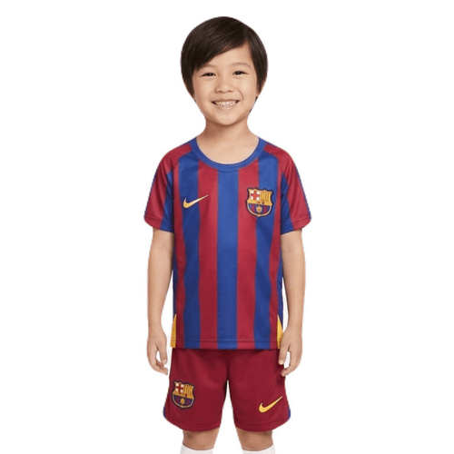 Kinder-Set Barcelona Heimtrikot 05/06 Blau und Granat (Retro)