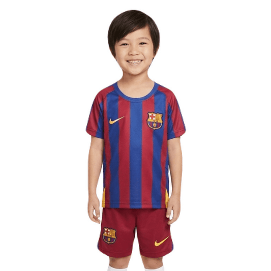 Kinder-Set Barcelona Heimtrikot 05/06 Blau und Granat (Retro)