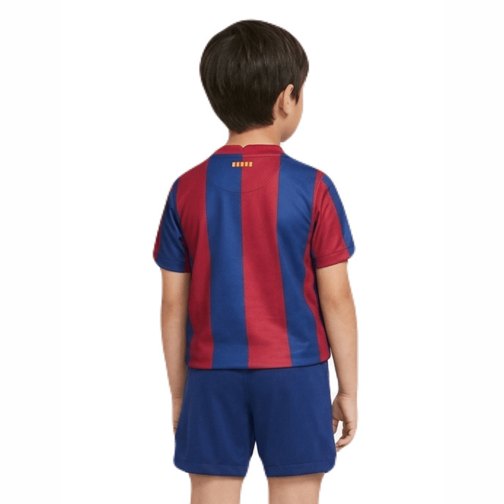 Kinder-Set Barcelona Heimtrikot 09/10 Blau und Granat (Retro)