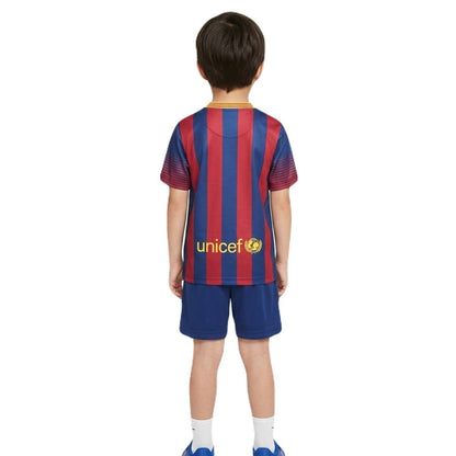 Kinder-Set Barcelona Heimtrikot 13/14 Blau und Granat (Retro)