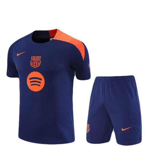 Kinder-Set Barcelona Training 25/26 Trikot Und Shorts Marineblau