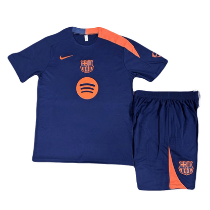 Kinder-Set Barcelona Training 25/26 Trikot Und Shorts Marineblau