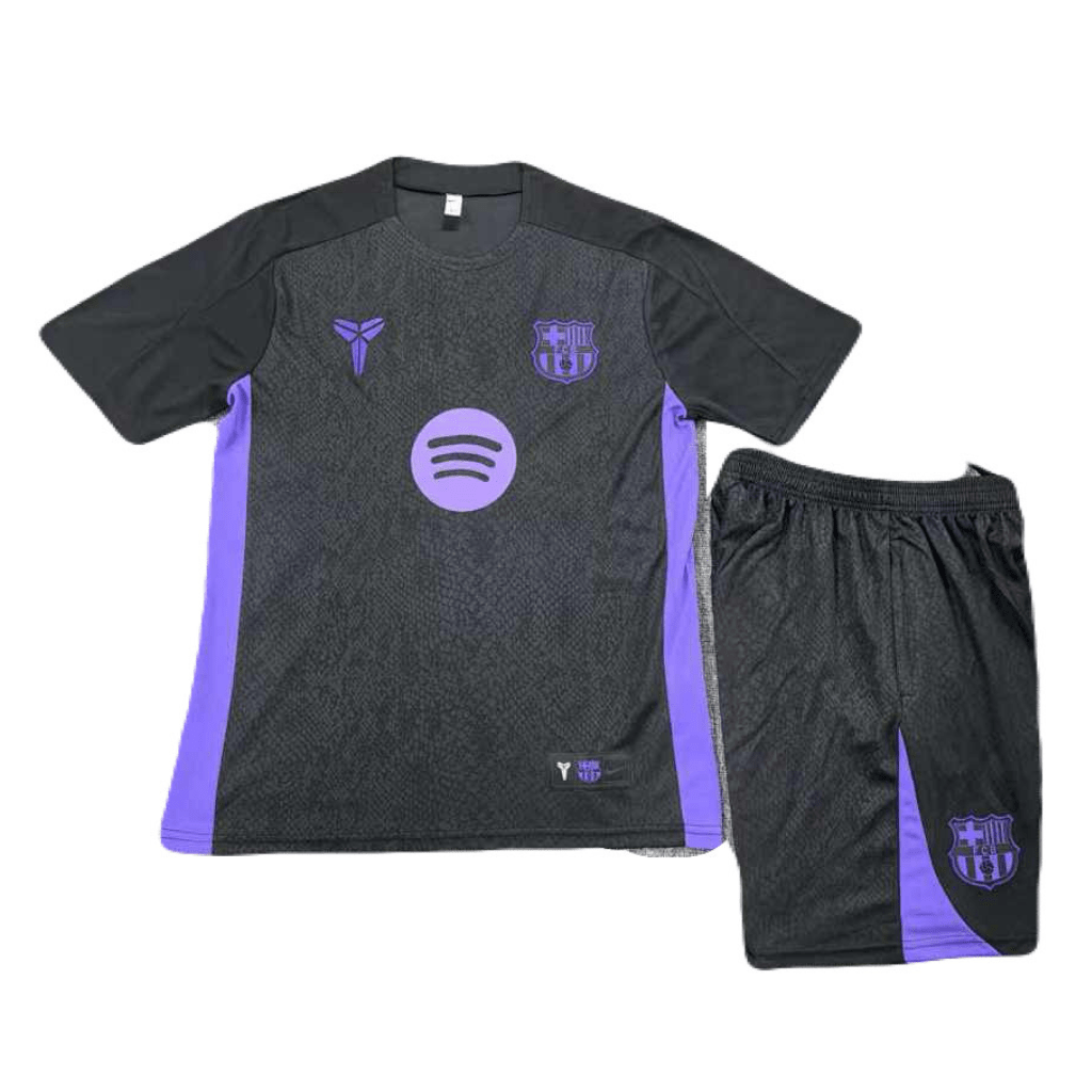 Kinder-Set Barcelona x Kobe Bryant Training 25/26 Trikot Und Shorts Schwarz