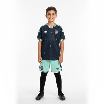 Kinder-Set Deutschland Auswärtstrikot 26/27 Trikot und Shorts Blau
