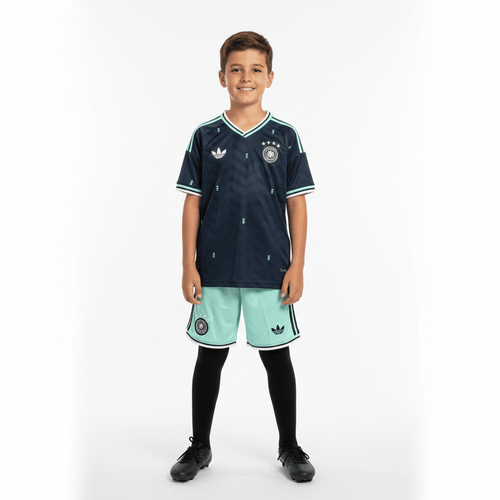 Kinder-Set Deutschland Auswärtstrikot 26/27 Trikot und Shorts Blau