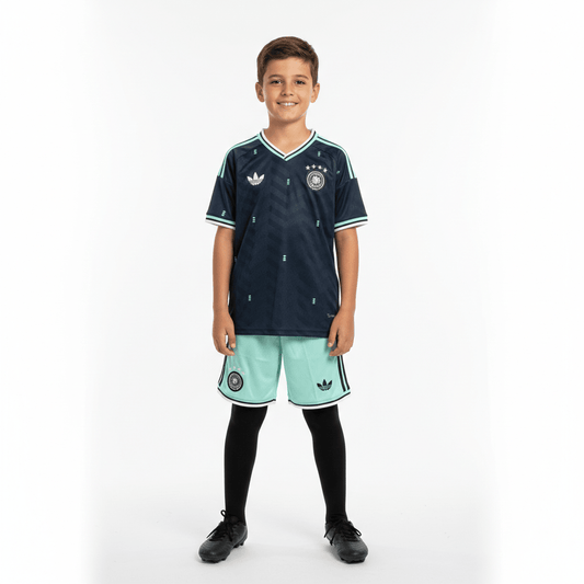 Kinder-Set Deutschland Auswärtstrikot 26/27 Trikot und Shorts Blau