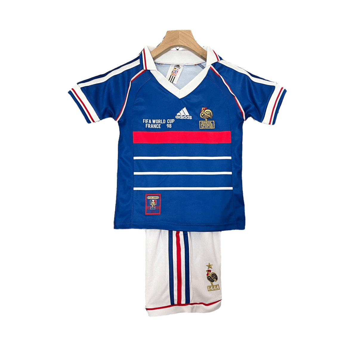 Kinder-Set Frankreich Heimtrikot 98/99 Blau und Weiß (Retro)