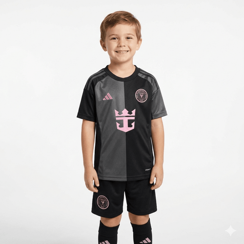 Kinder-Set Inter Miami Auswärtstrikot 25/26 Schwarz