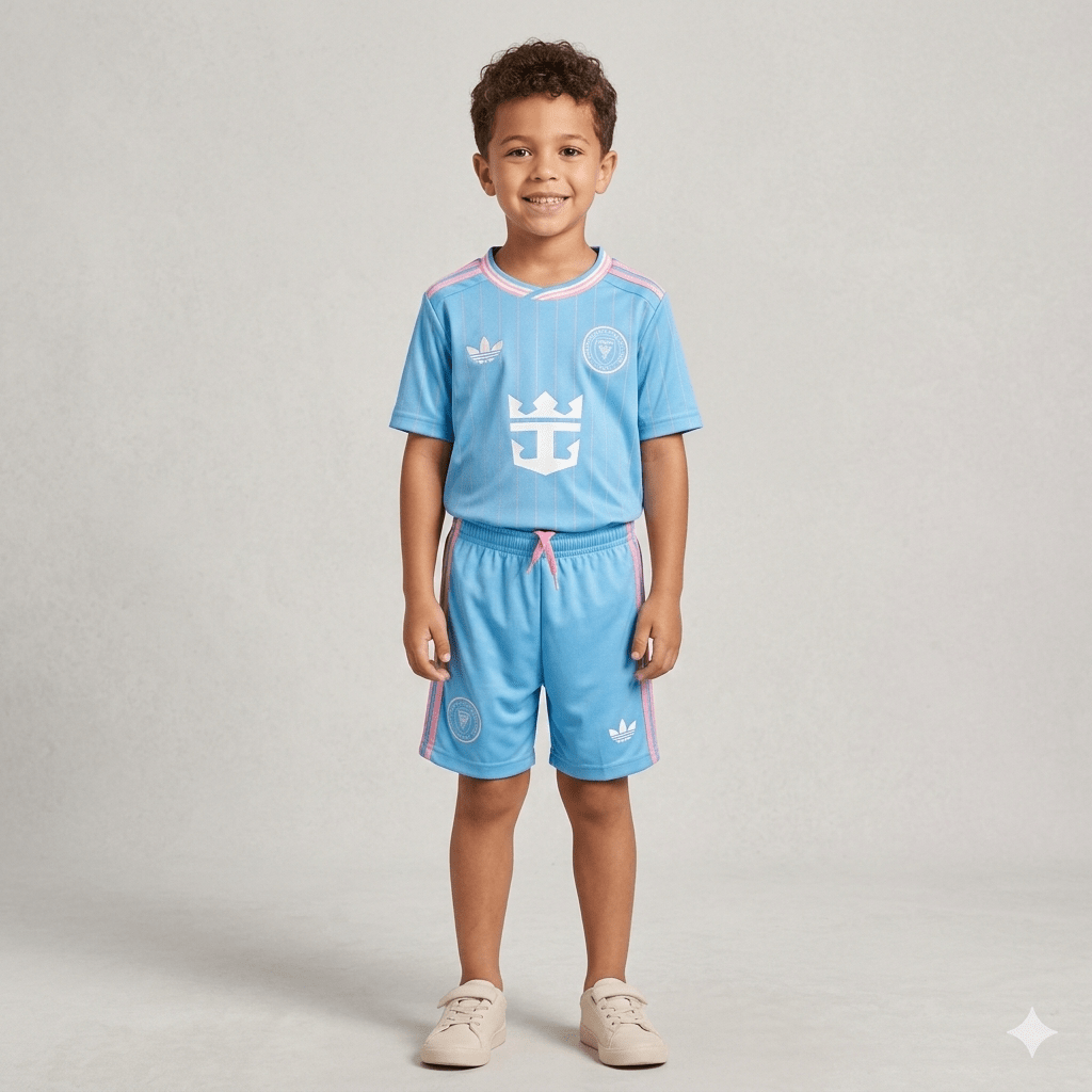 Kinder-Set Inter Miami Drittetrikot 25/26 Blau