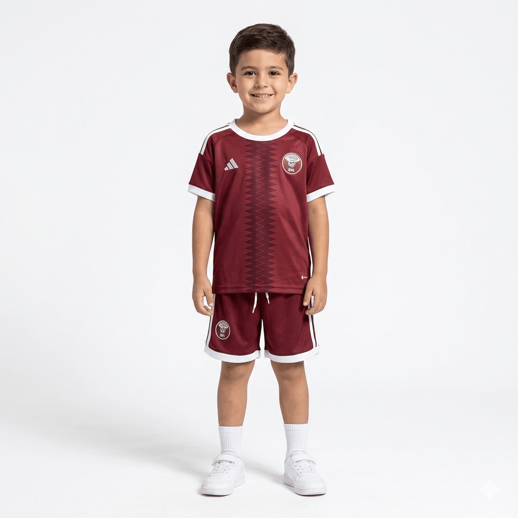 Kinder-Set Katar Heimtrikot 26/27 Trikot und Shorts