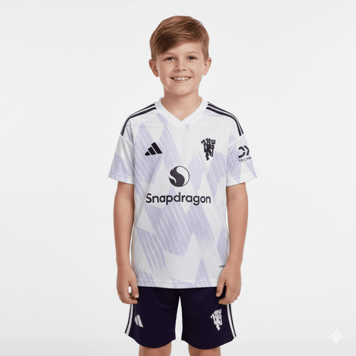 Kinder-Set Manchester United Auswärtsset 25/26 Trikot und Shorts