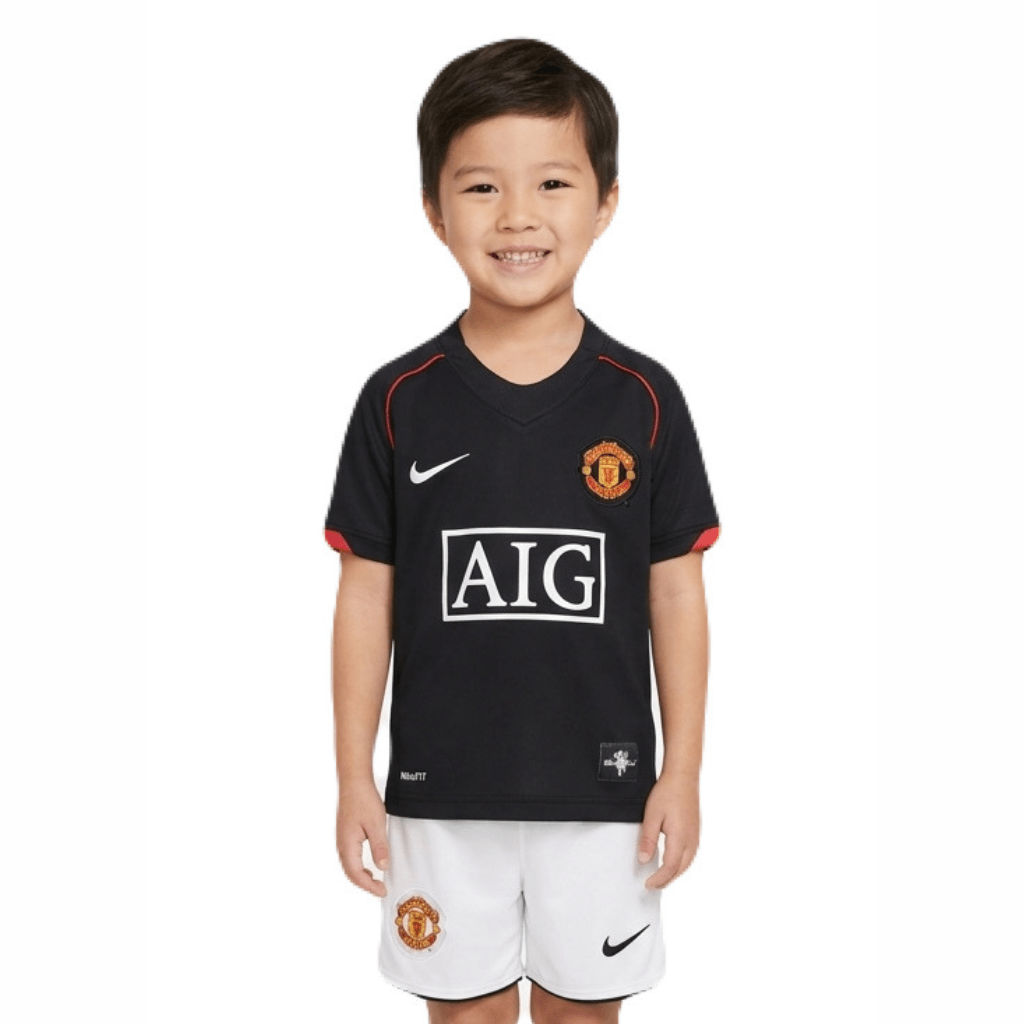 Kinder-Set Manchester United Auswärtstrikot 07/08 Trikot und Shorts Retro