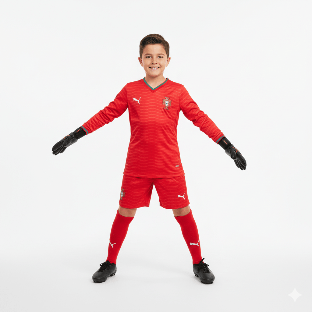 Kinder-Set Portugal Heimtrikot Langarm 26/27 Trikot und Shorts