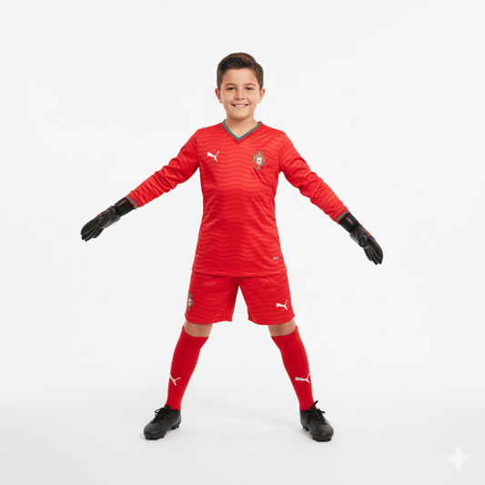 Kinder-Set Portugal Heimtrikot Langarm 26/27 Trikot und Shorts