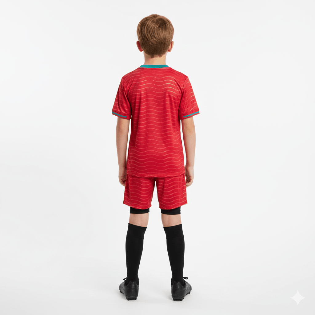 Kinder-Set Portugal Heimtrikot 26/27 Trikot und Shorts Rot