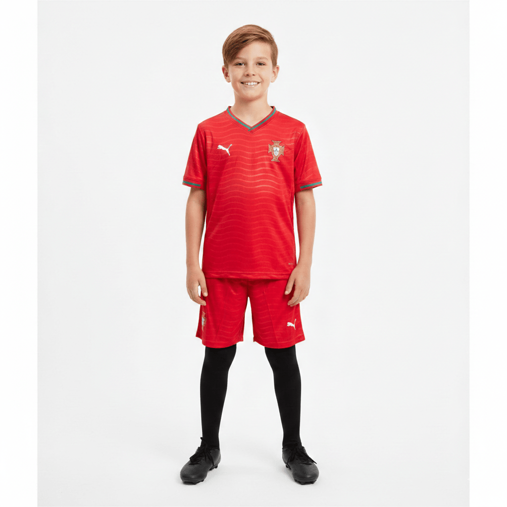 Kinder-Set Portugal Heimtrikot 26/27 Trikot und Shorts Rot