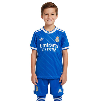 Kinder-Set Real Madrid Drittetrikot 25/26 Blau