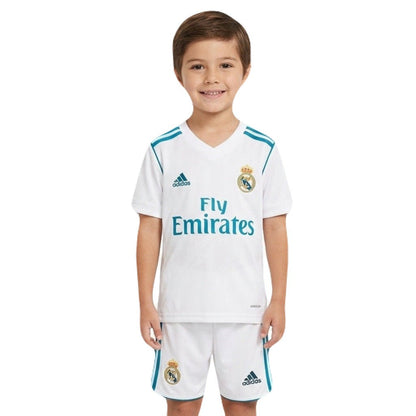 Kinder-Set Real Madrid Heimtrikot 17/18 Weiß (Retro)